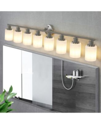 Streamdale Brushed Nickel Vanity Wall Sconce with Frosted Glass Shades for Bathrooms (Bulbs Not Included