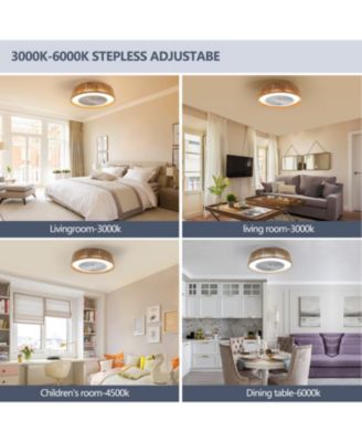 Bohemian style LED Dimmable Ceiling Light With Built-In Fan - Remote Control