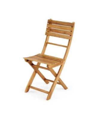 Outdoor Acacia Wood Folding Dining Chair (Set of 2) Natural