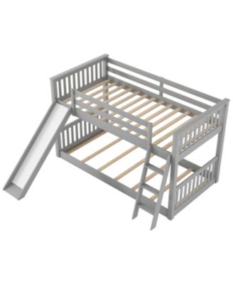 Twin over Twin Bunk Bed with Slide & Ladder