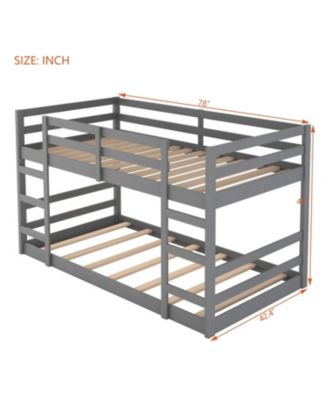 Twin Over Twin Bunk Bed with Ladder