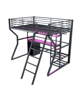 Gaming Loft Bed with Work Station & Storage