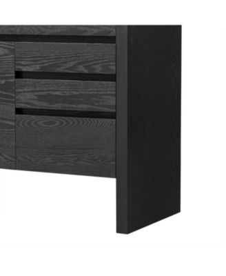 60" Modern Ash Veneer 3-Door Sideboard
