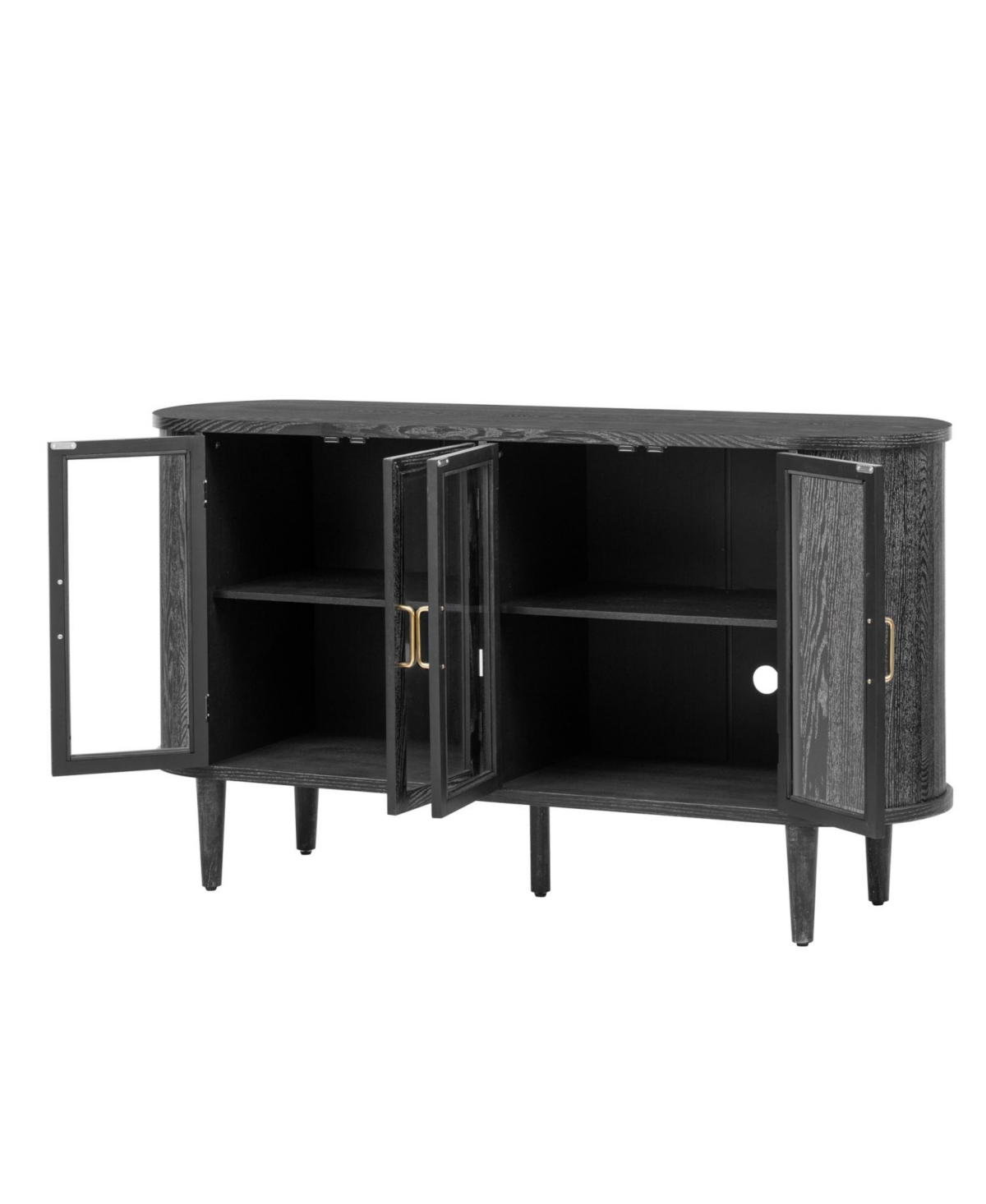 Streamdale Furniture Farmhouse Sideboard Cabinet with Glass Doors