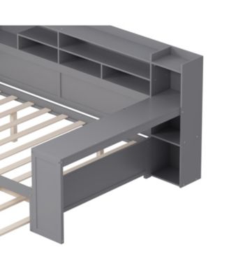 Daybed with Trundle Desk & Shelves