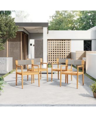 Acacia Wood Outdoor Armchair - Weather-Resistant & Stylish Set of 2