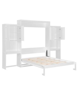 Queen Size Murphy Bed with Desk Vanity and Cabinets
