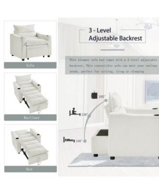 Convertible Sofa Chair Bed - Beige