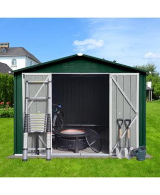 Metal garden sheds 10ftx8ft outdoor storage sheds Green + White