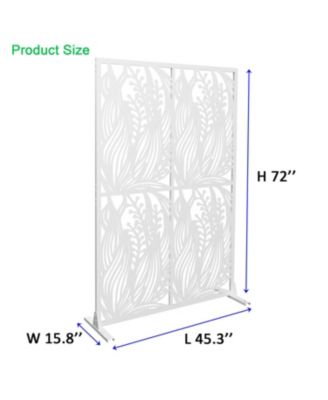 White Leaf Metal Privacy Screen 3.8x6ft
