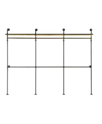 Industrial Pipe Clothing Rack w/ LED & Shelves