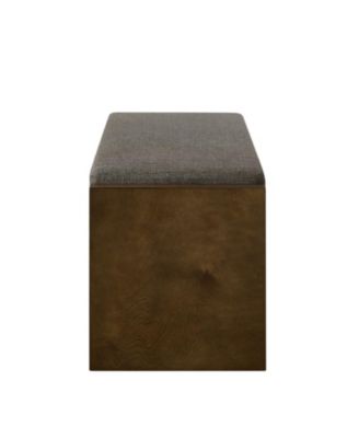 47" Accent Bench with Shoe Rack Padded Seat Removable Cushion - Granite