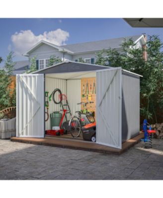 8x6 FT Outdoor Storage Shed with Metal Foundation
