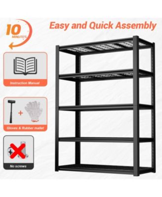 59&amp;quot; Metal Garage Storage Rack - Heavy Duty Adjustable Shelving