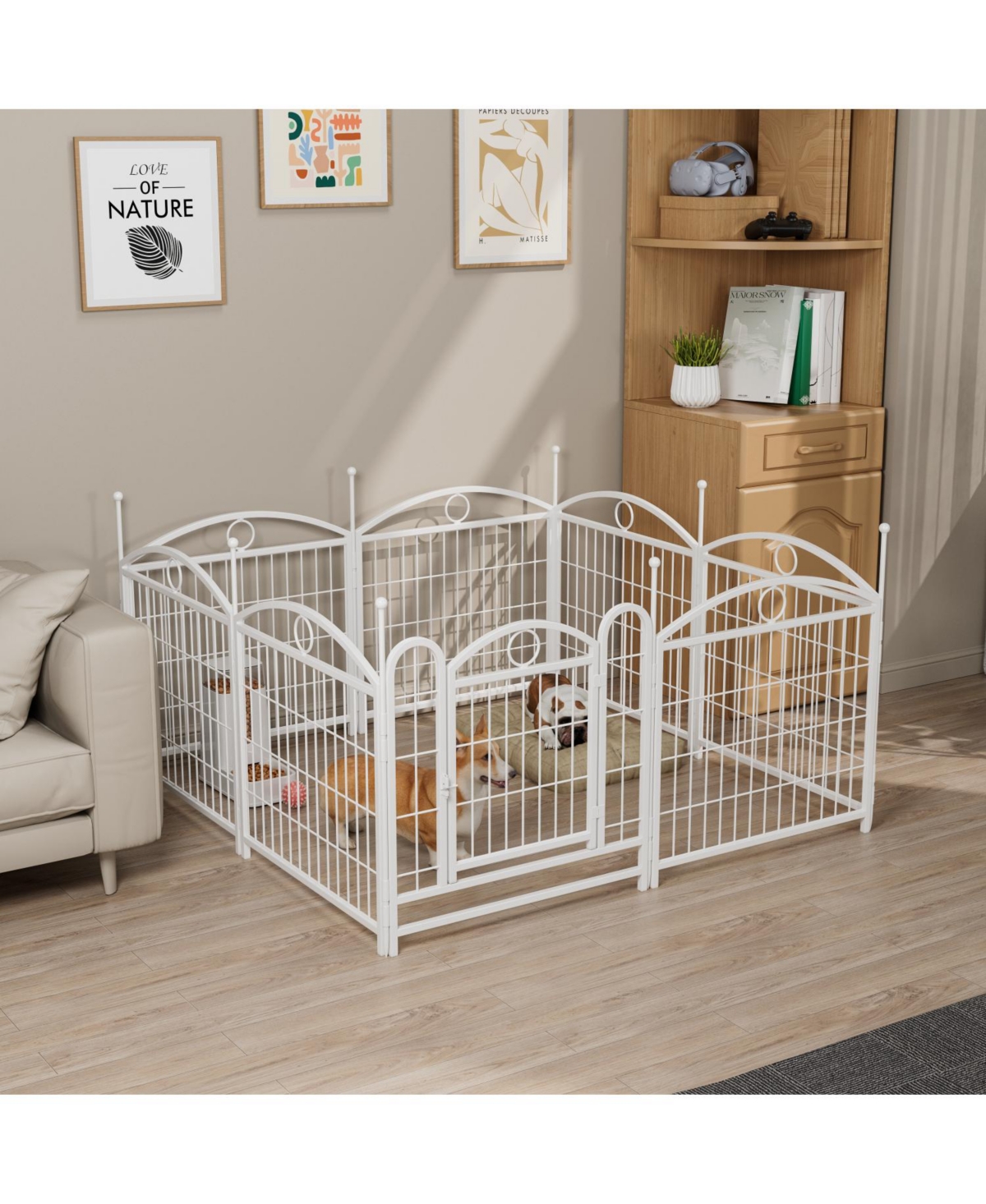 Streamdale Furniture Dog Playpen 24" 8 Panel Metal Pet Fence