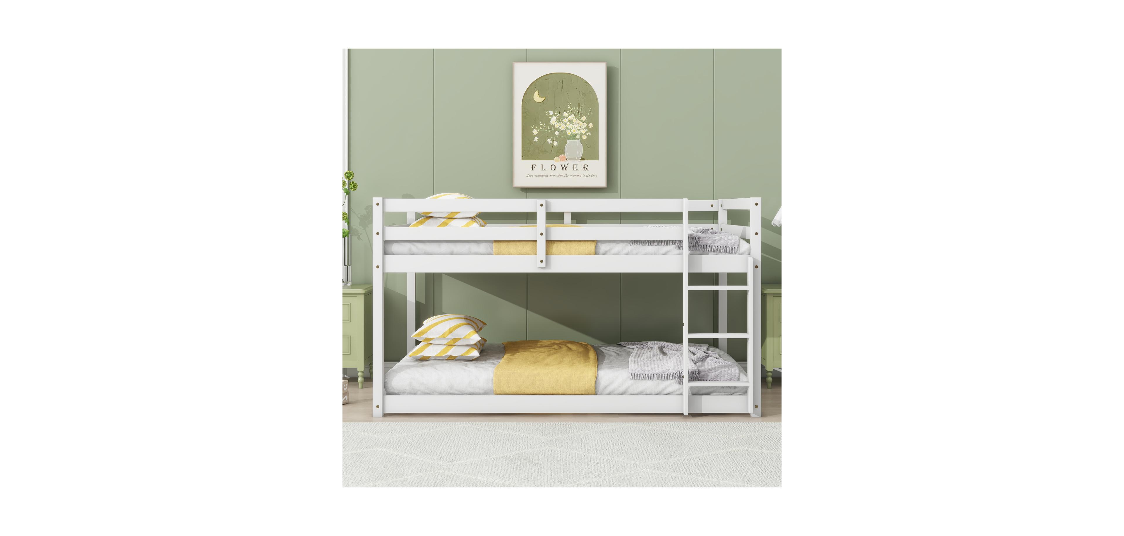 Streamdale Furniture Solid Wood Twin Bunk Bed - White