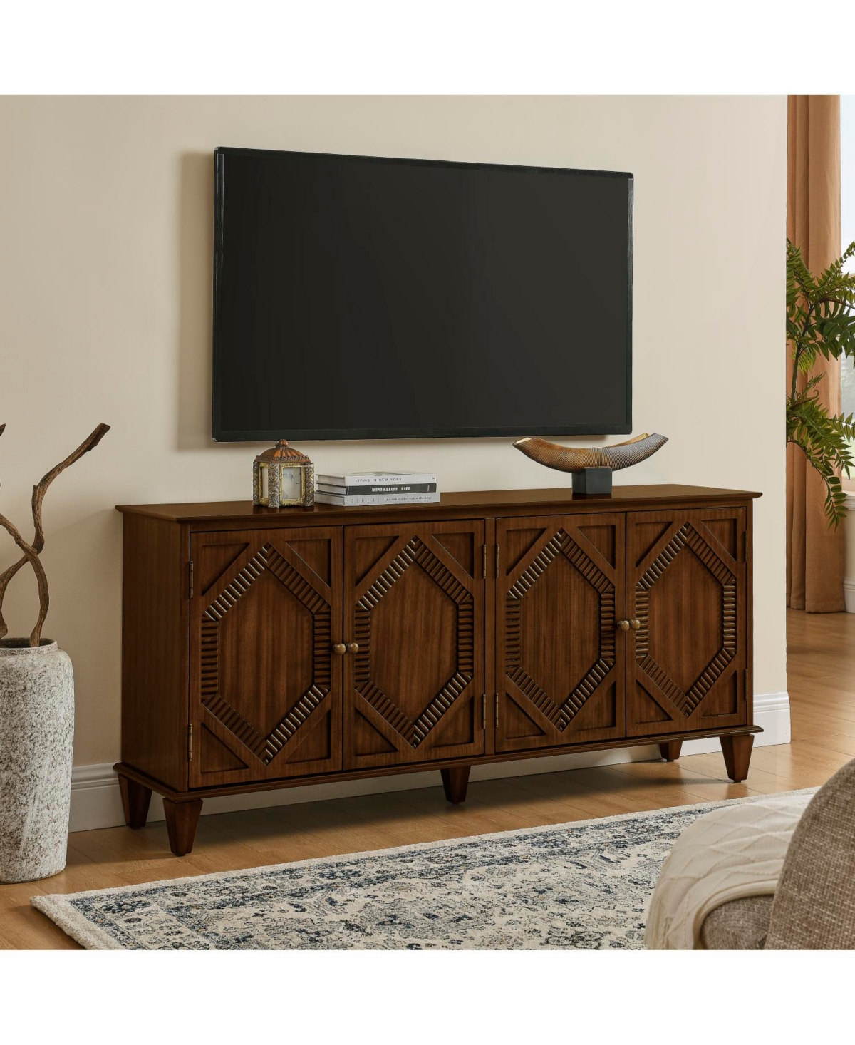 Streamdale Furniture Mid Century Modern Sideboard Buffet Cabinet - Walnut