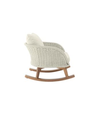 Streamdale Beige Wicker Rocking Chair with Cushions - Indoor/Outdoor