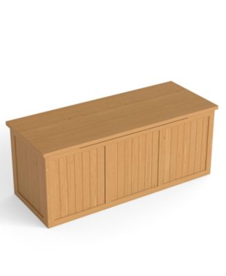 Streamdale 112 Gallon Wooden Deck Box - Outdoor Storage, Seat & Table Top