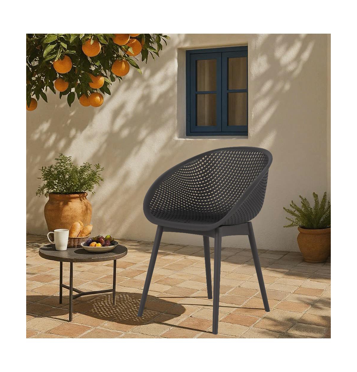 Streamdale Modern Lounge Chairs - Indoor/Outdoor, Warm Grey (2-Pack)