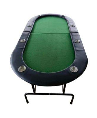 Streamdale Design 73" Foldable Poker Table with Cup Holders #16364 Green