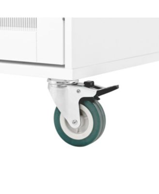 50.4"  Engineered Wood, Rubberwood Dropleaf Top, Drawers & Cabinet Mobile Kitchen Island Cart