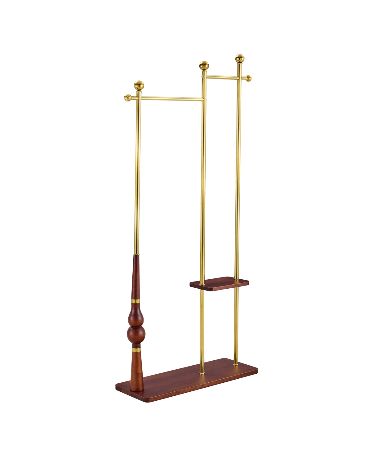 Streamdale Furniture Streamdale 70" Industrial Coat Rack - Wood & Steel, Double Hanger, Storage
