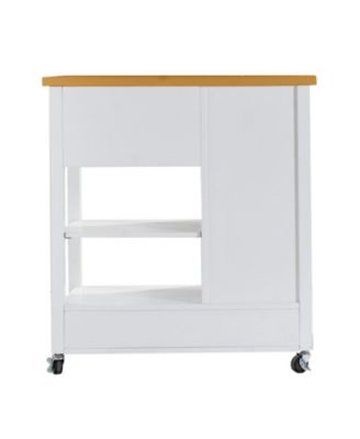 + 1 Pc + Wood + Rolling Storage Cabinet + Kitchen Island Cart