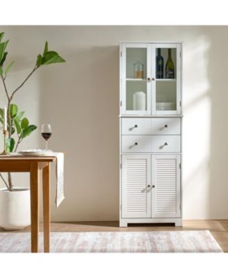 67" MDF Tall Freestanding Kitchen Pantry Cabinet