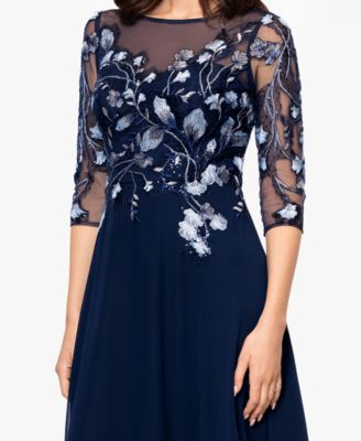 Petite A-Line Embroidered Dress