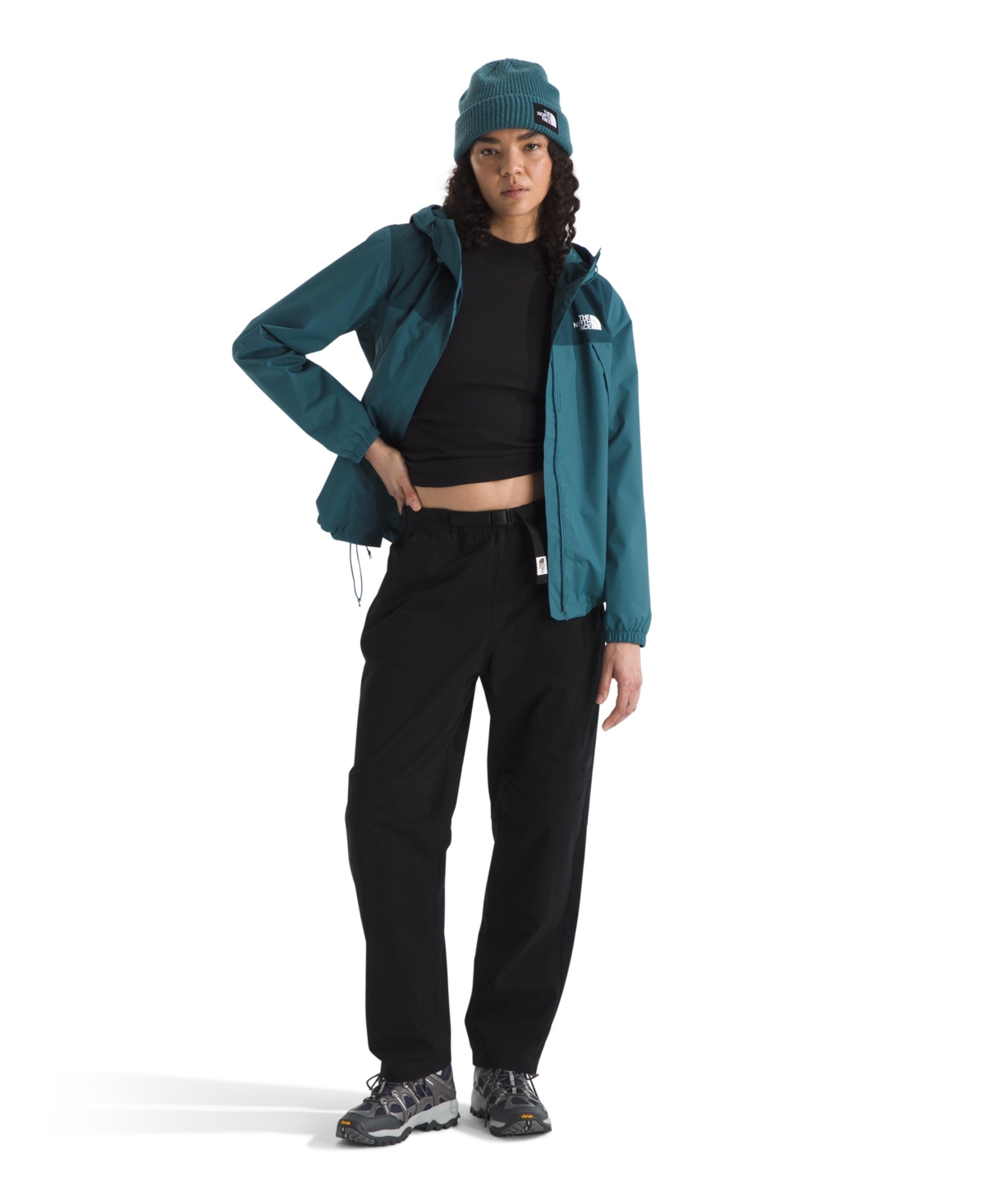 The North Face Antora Waterproof Hooded Rain Jacket In Green