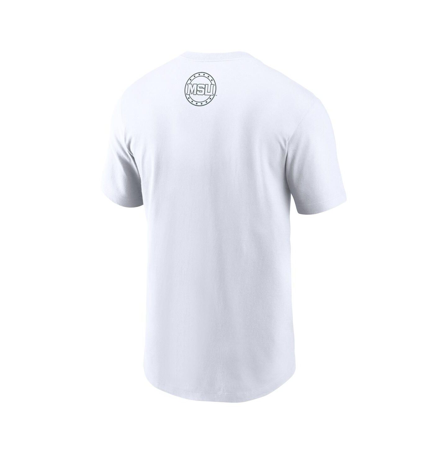 Мужская футболка Nike White Michigan State Spartans 2025 Football Fan Raise Your Shield — фото 2