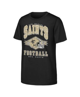 Outerstuff - Big Boys and Girls Black New Orleans Saints Kick Off T-Shirt