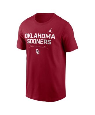Men's Crimson Oklahoma Sooners 2025 Courtside Basketball Performance T-Shirt