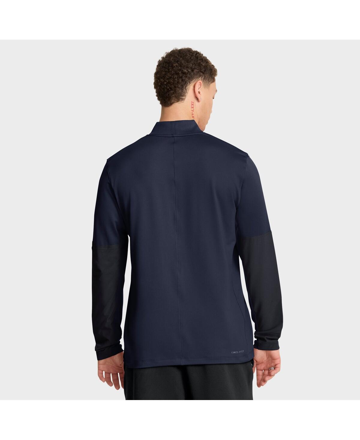 Nike Auburn  Men's Dri-fit College 1/2-zip Top In Blue