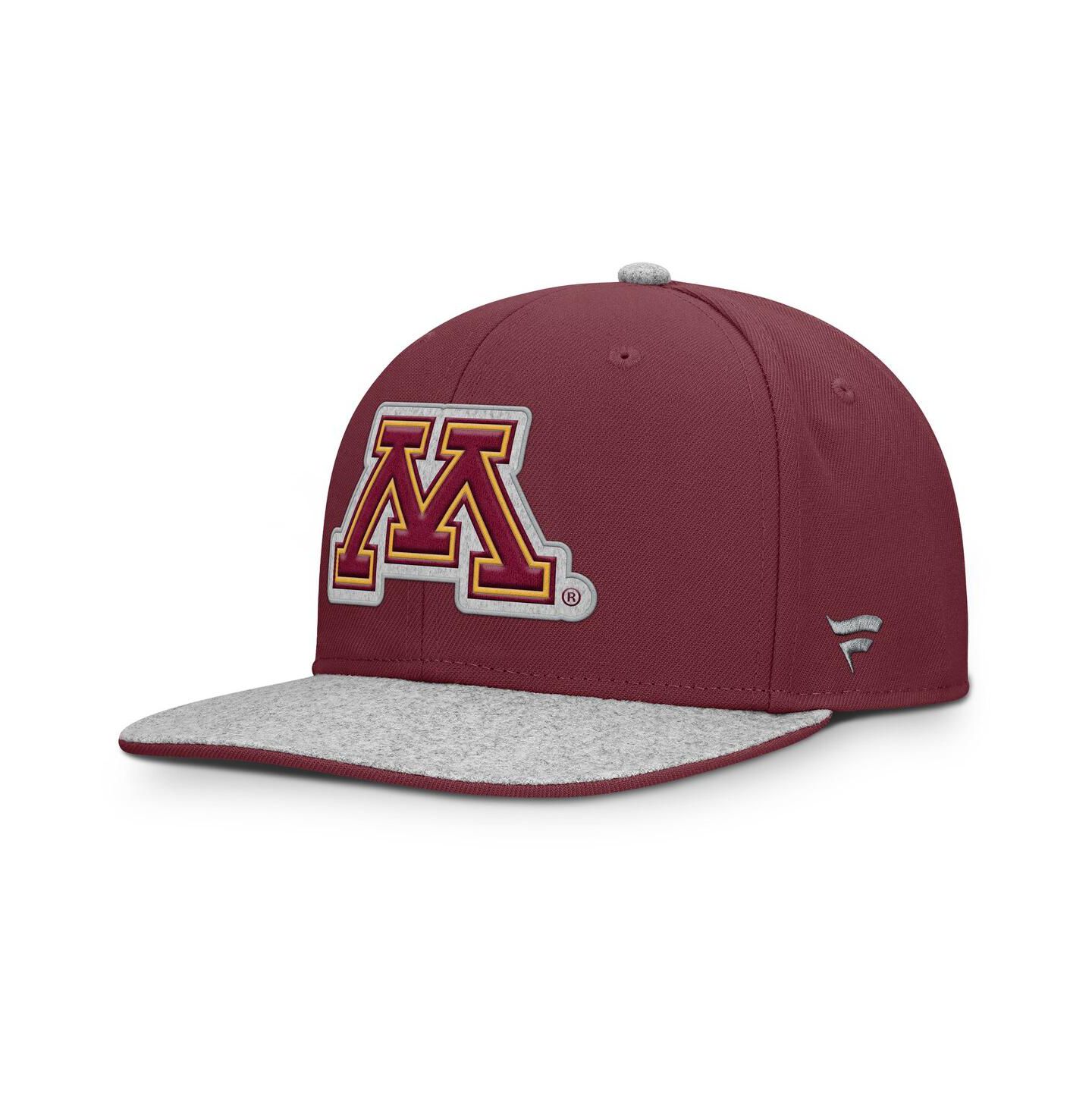 Мужская кепка Fanatics Maroon Minnesota Golden Gophers Loden Snapback Hat — фото 1
