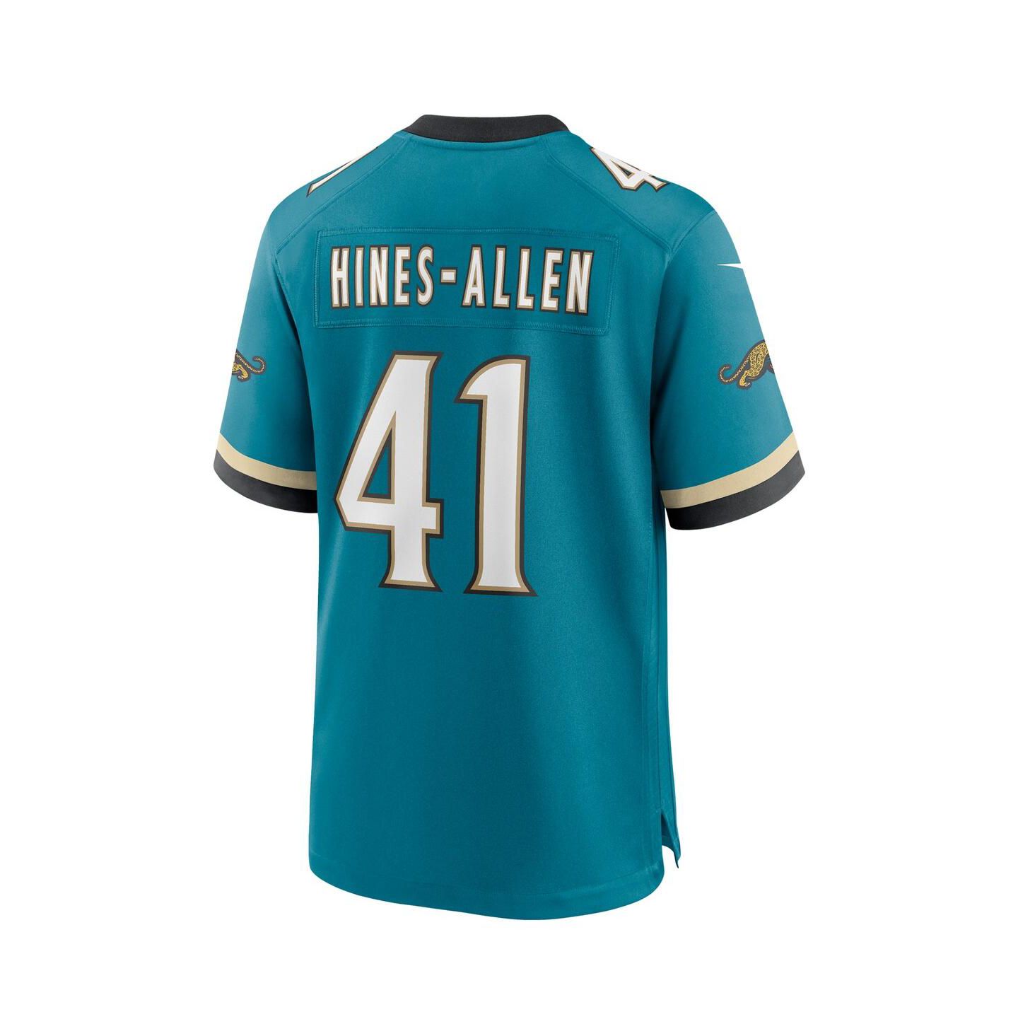Мужской топ Nike Josh Hines-Allen Teal Jacksonville Jaguars Prowler Throwback Player Game Jersey — фото 2