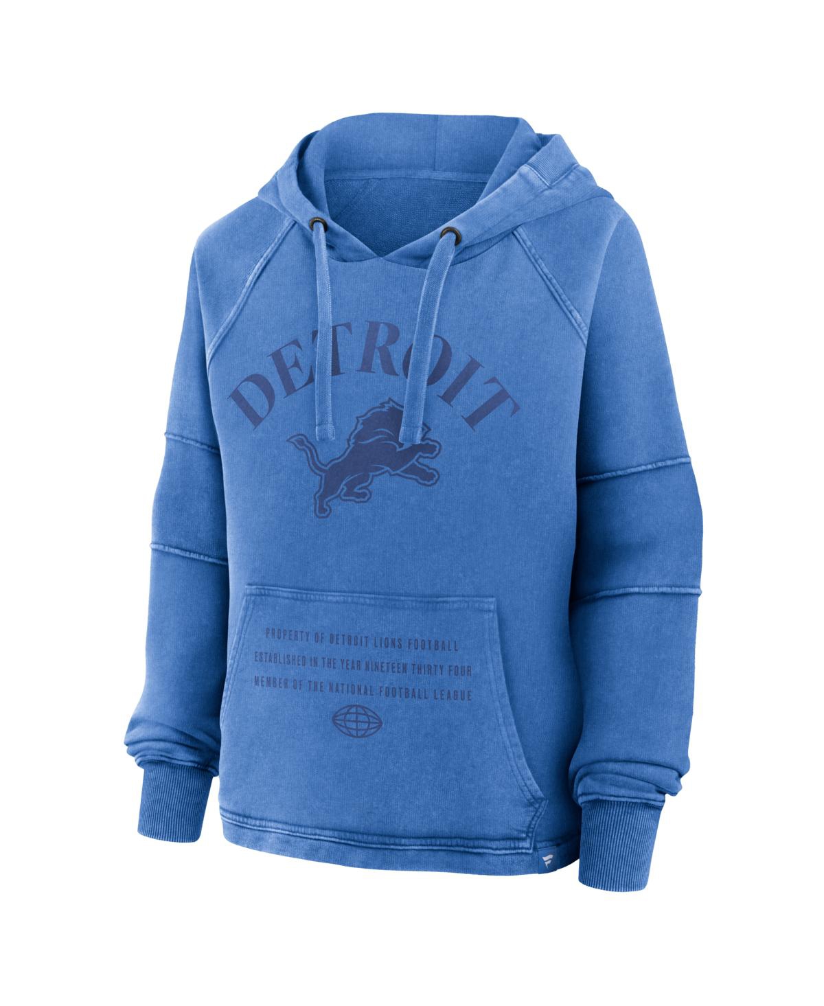 Fanatics Women's Blue Detroit Lions Oversized Raglan Gridiron Hoodie In Blue