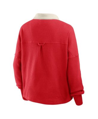 Women's Red Kansas City Chiefs Oversized Hometown Premium Thermal Long Sleeve Shirt