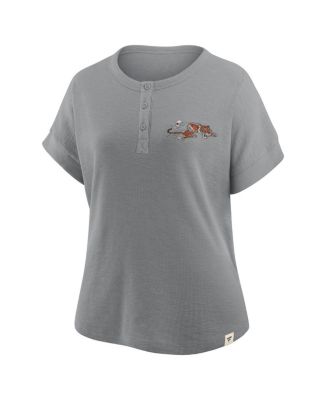 Women's Heather Gray Cincinnati Bengals Oversized Hometown Premium Henley Shirt