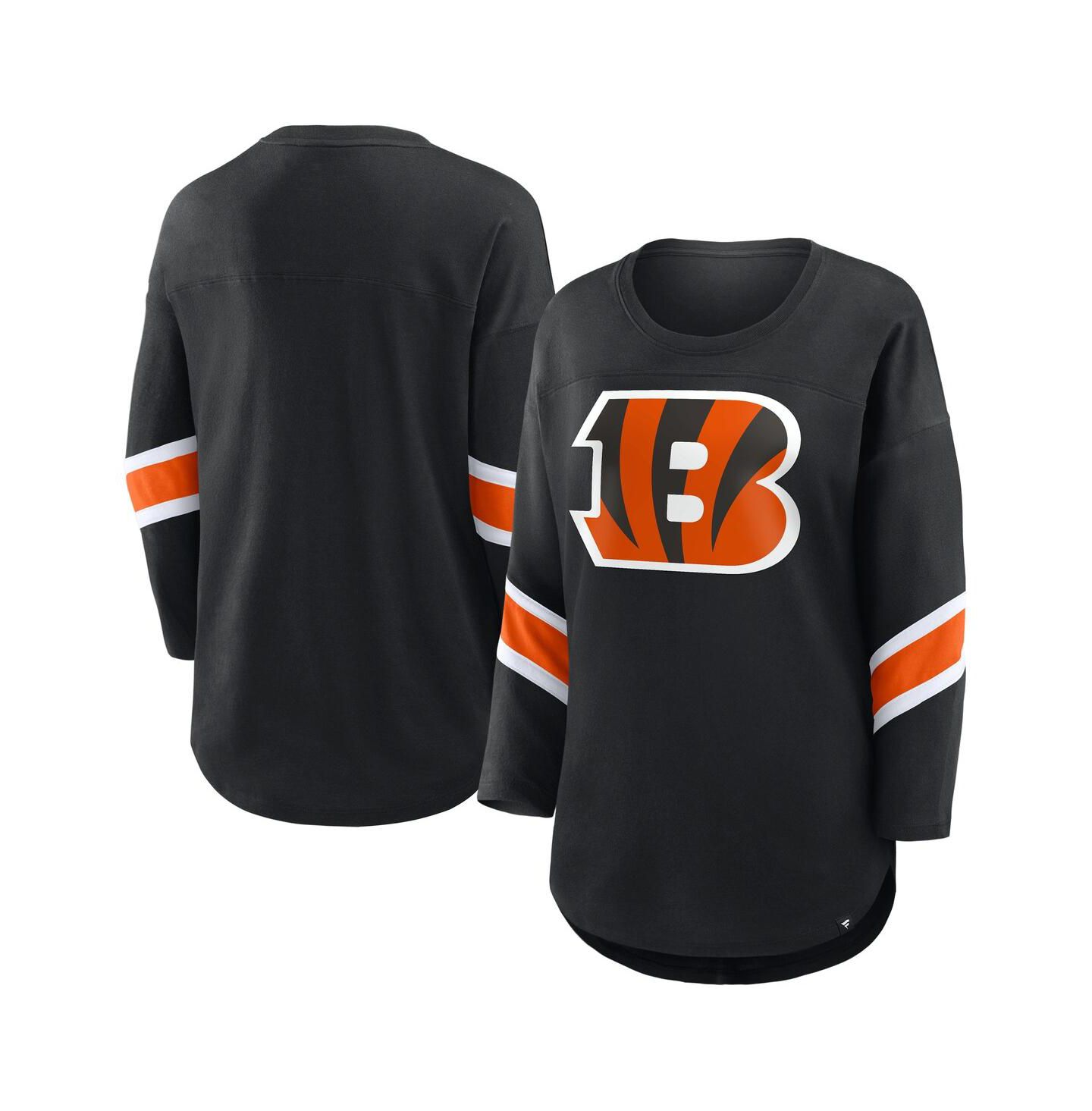 Женская футболка Fanatics Black Cincinnati Bengals Redzone 3/4-Sleeve — фото 1