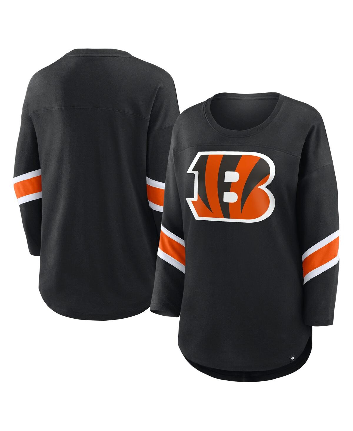 Fanatics Women's Black Cincinnati Bengals Redzone 3/4-sleeve T-shirt