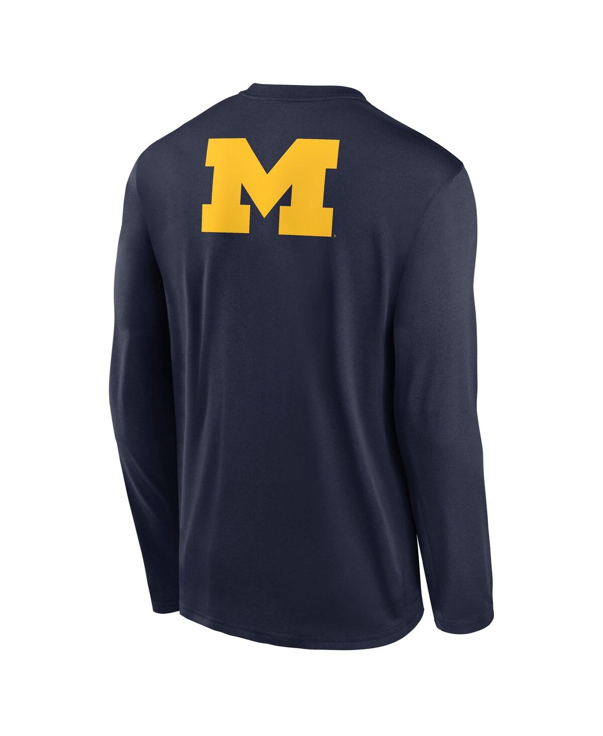 Jordan Men's Michigan Primetime Legend 2-hit  Brand Dri-fit College Long-sleeve T-shirt In Blue