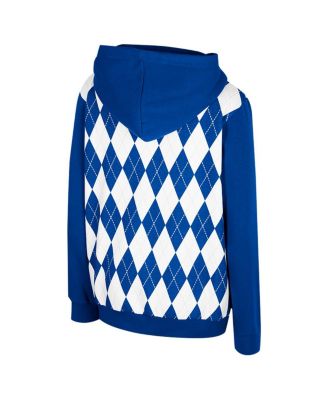 Big Boys and Girls Royal Kentucky Wildcats Argyle The Dealio Pullover Hoodie