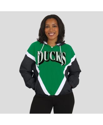 Women's Green/Black Oregon Ducks Color Block Full-Zip Windbreaker Jacket