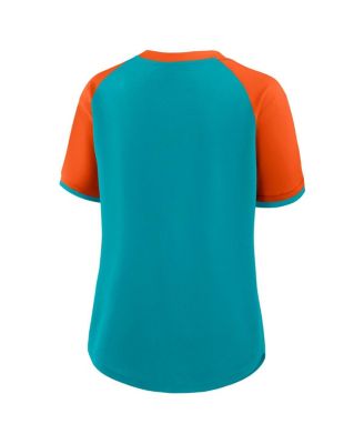 Women's Aqua/Orange Miami Dolphins Height Advantage T-Shirt