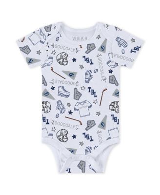 Baby Boys and Girls 3-Piece Tampa Bay Lightning Turn Me Around Bodysuits and Pants Set