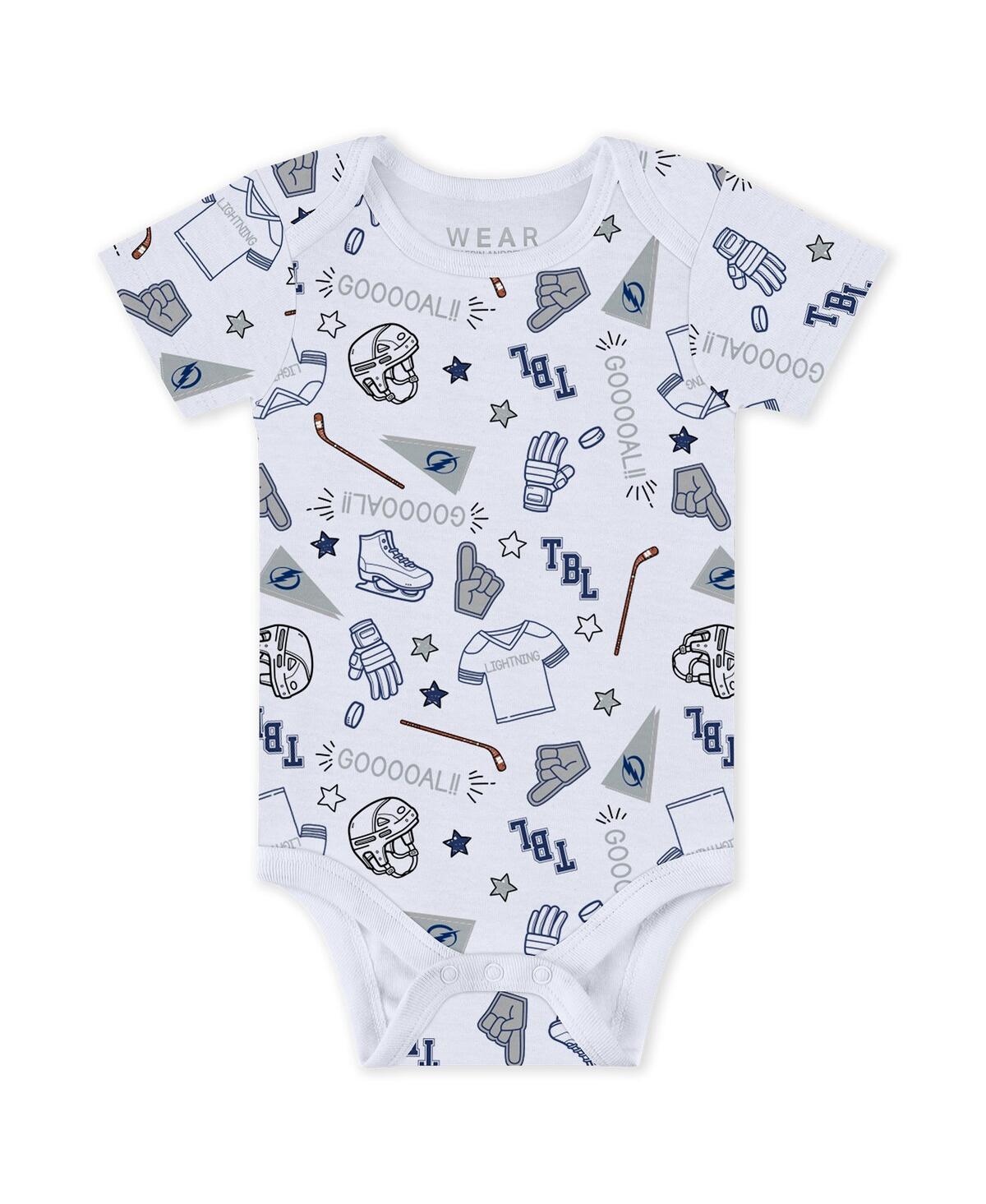 Wear by Erin Andrews Baby Boys and Girls 3-Piece Tampa Bay Lightning Turn Me Around Bodysuits Pants Set