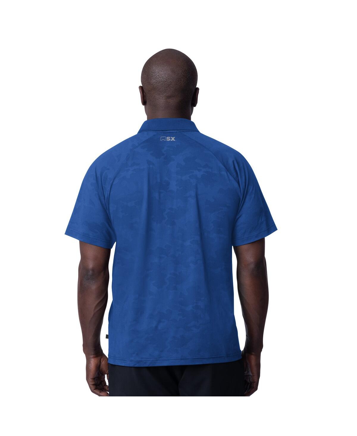 Msx By Michael Strahan Men's Royal Buffalo Bills Baseline Raglan Polo Shirt In Blue