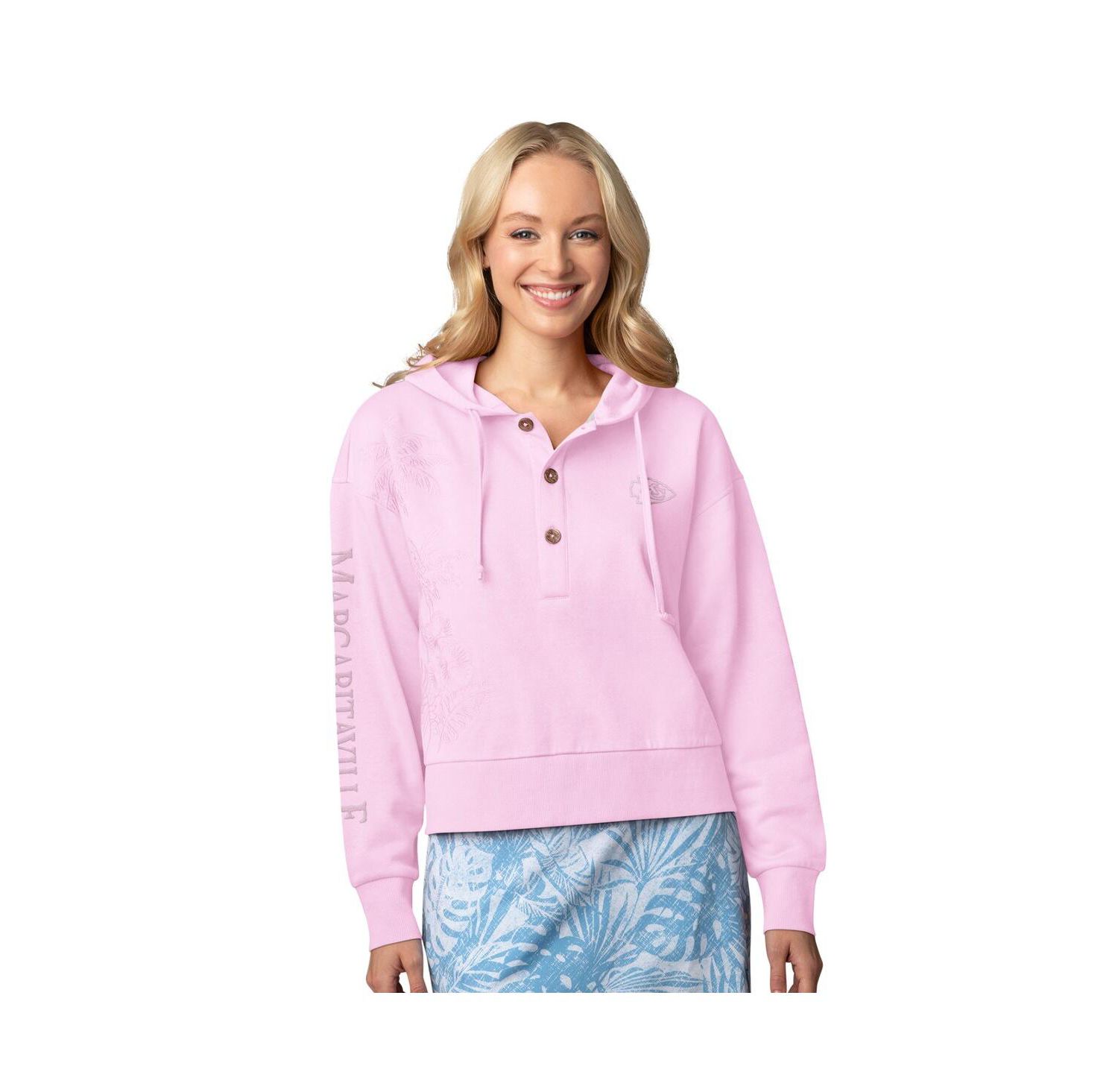 Women's Pink Kansas City Chiefs Island Dream Solid Pullover Hoodie